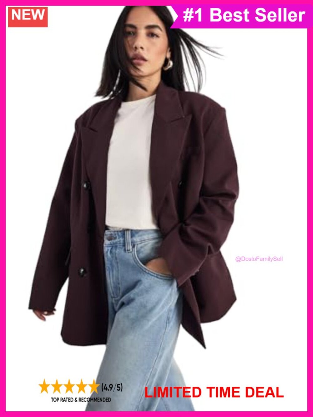 Oversized Double Breasted Tailored Blazer